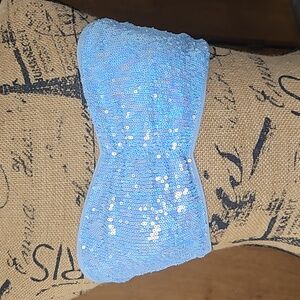 VICTORIA SECRET PINK SEQUIN & LACE BANDEAU, NWOT, MEDIUM